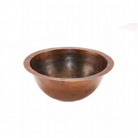 Premier Copper Products Premier Copper Products LR14FDB Small Round Under Counter Hammered Copper Sink - Oil Rubbed Bronze LR14FDB